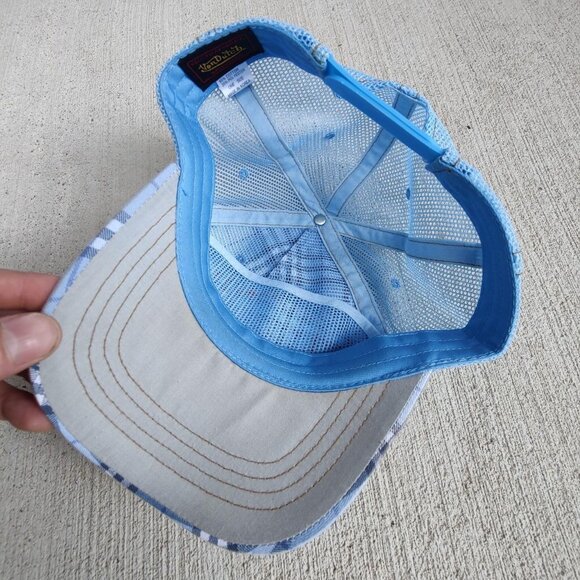 Vintage Y2K 'Von Dutch' powder blue plaid trucker cap - Picture 3 of 4
